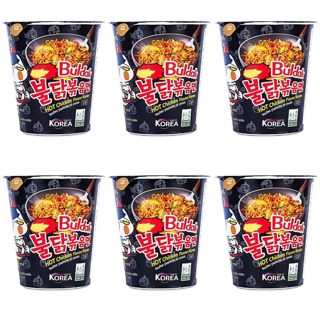 Samyang Buldak Hot Chicken Flavour Ramen 70 g x 6 | Spicy Korean Cup Noodles