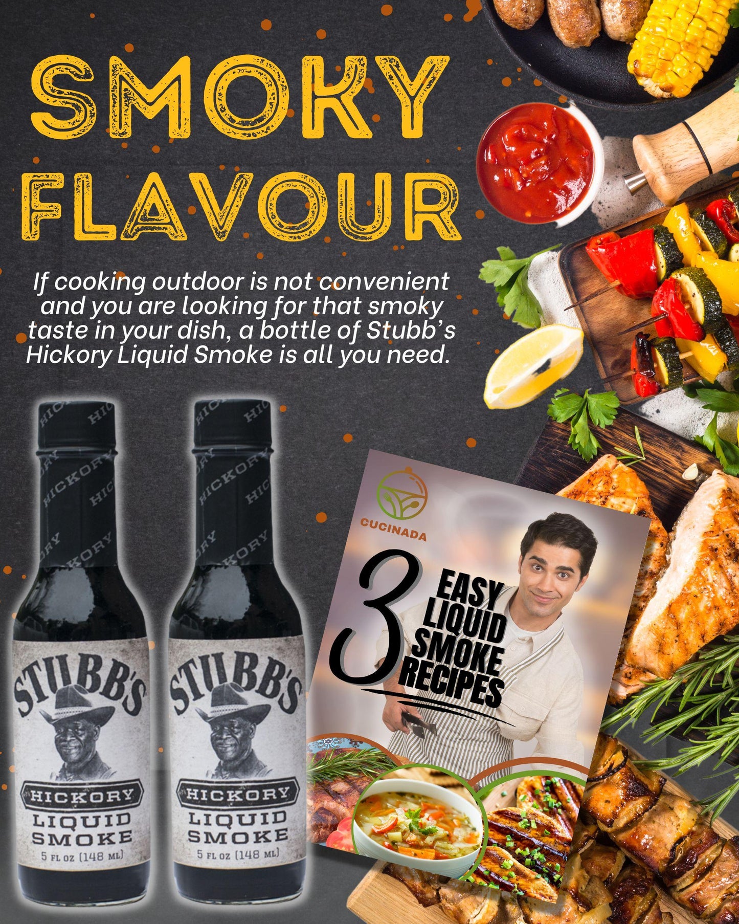 Stubb's Hickory Liquid Smoke with Recipe Leaflet 140 ml x 2