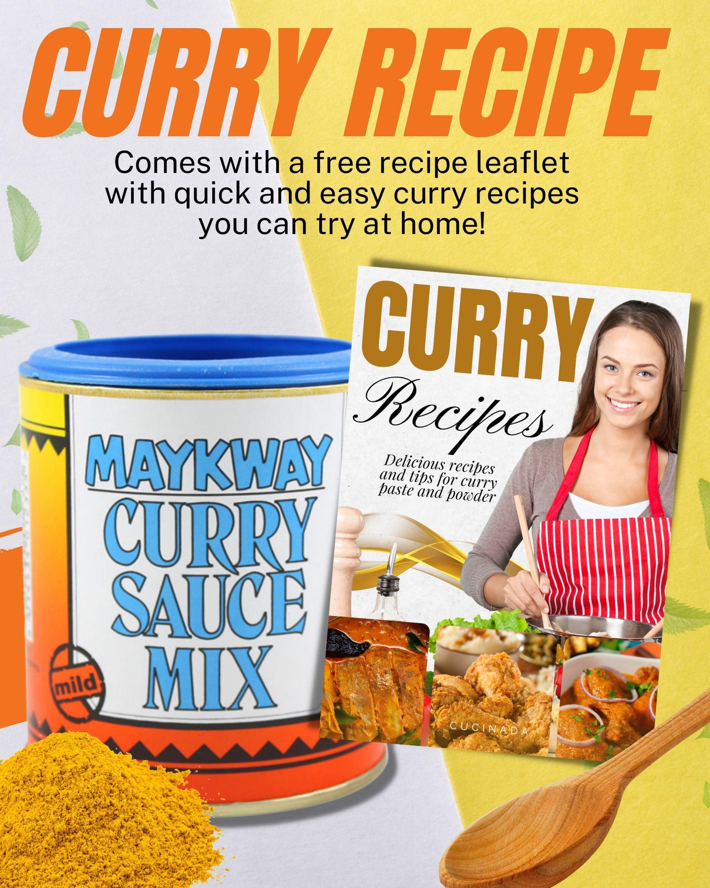 Maykway Curry Sauce Mix Mild (170 g x 3) with Curry Recipe Leaflet