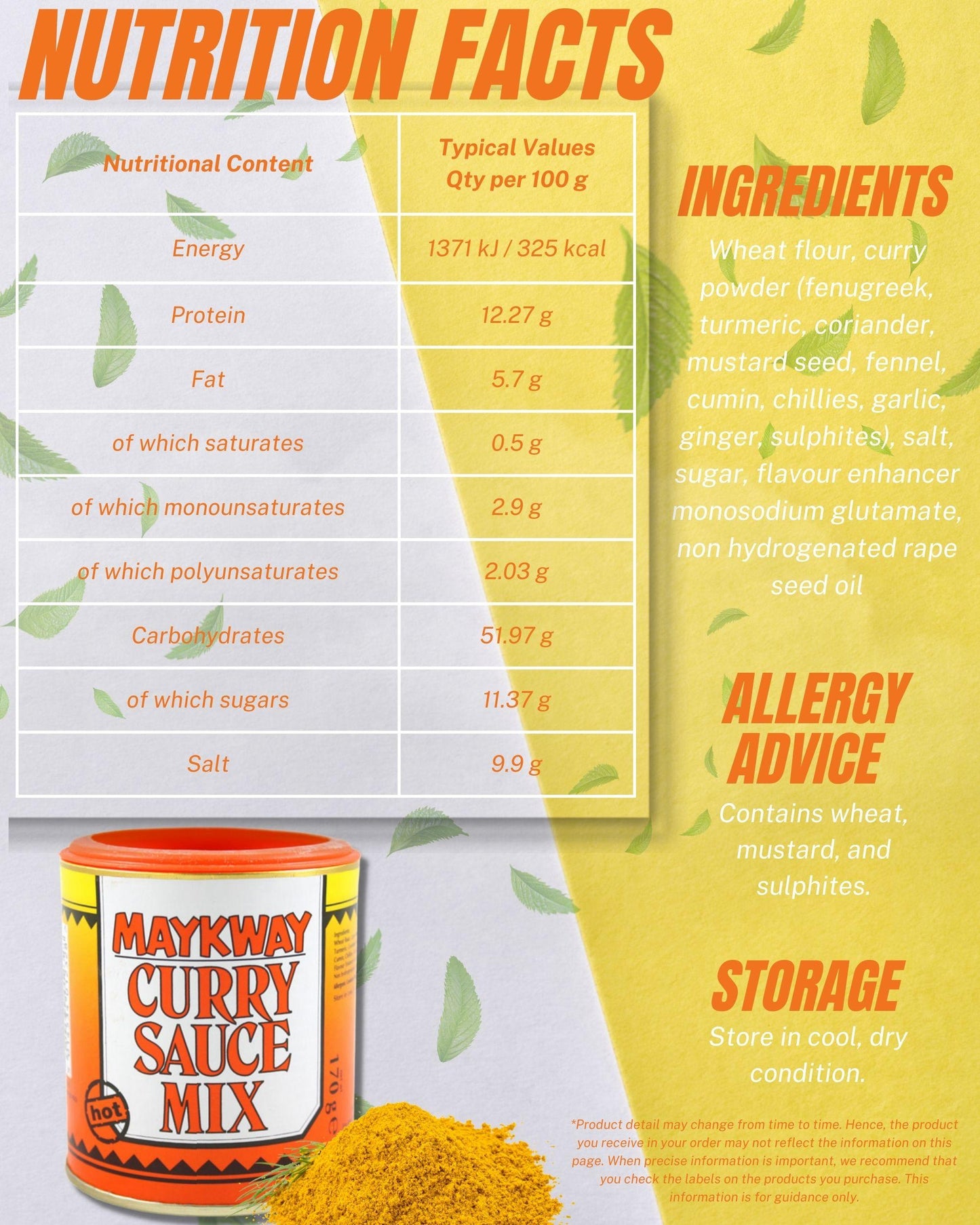 Maykway Curry Sauce Mix Hot (170 g x 3) with Curry Recipe Leaflet