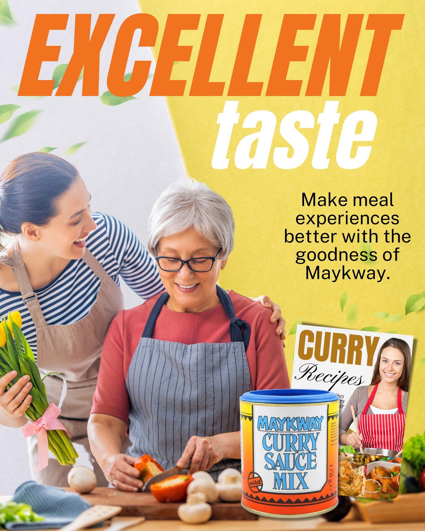 Maykway Curry Sauce Mix Mild (170 g x 3) with Curry Recipe Leaflet