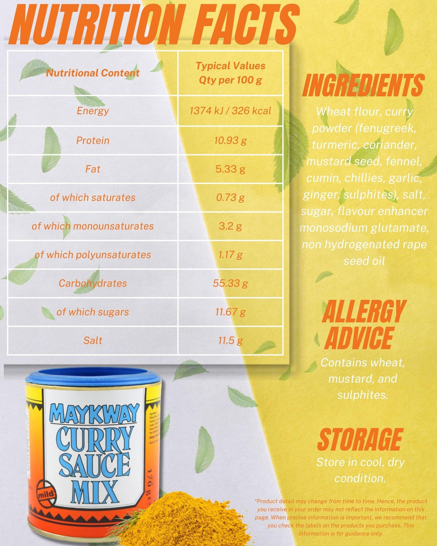 Maykway Curry Sauce Mix Mild (170 g x 3) with Curry Recipe Leaflet