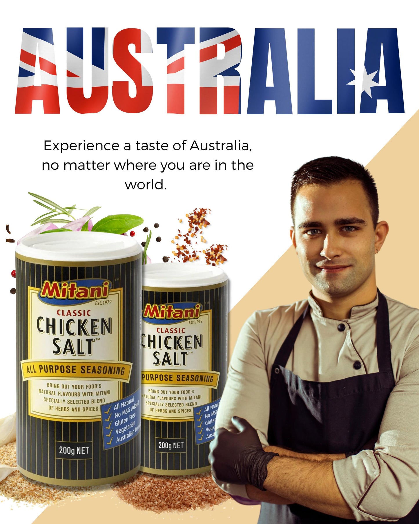 Mitani Chicken Salt Bundle 200 g x 2 with Australian Food Recipe Card