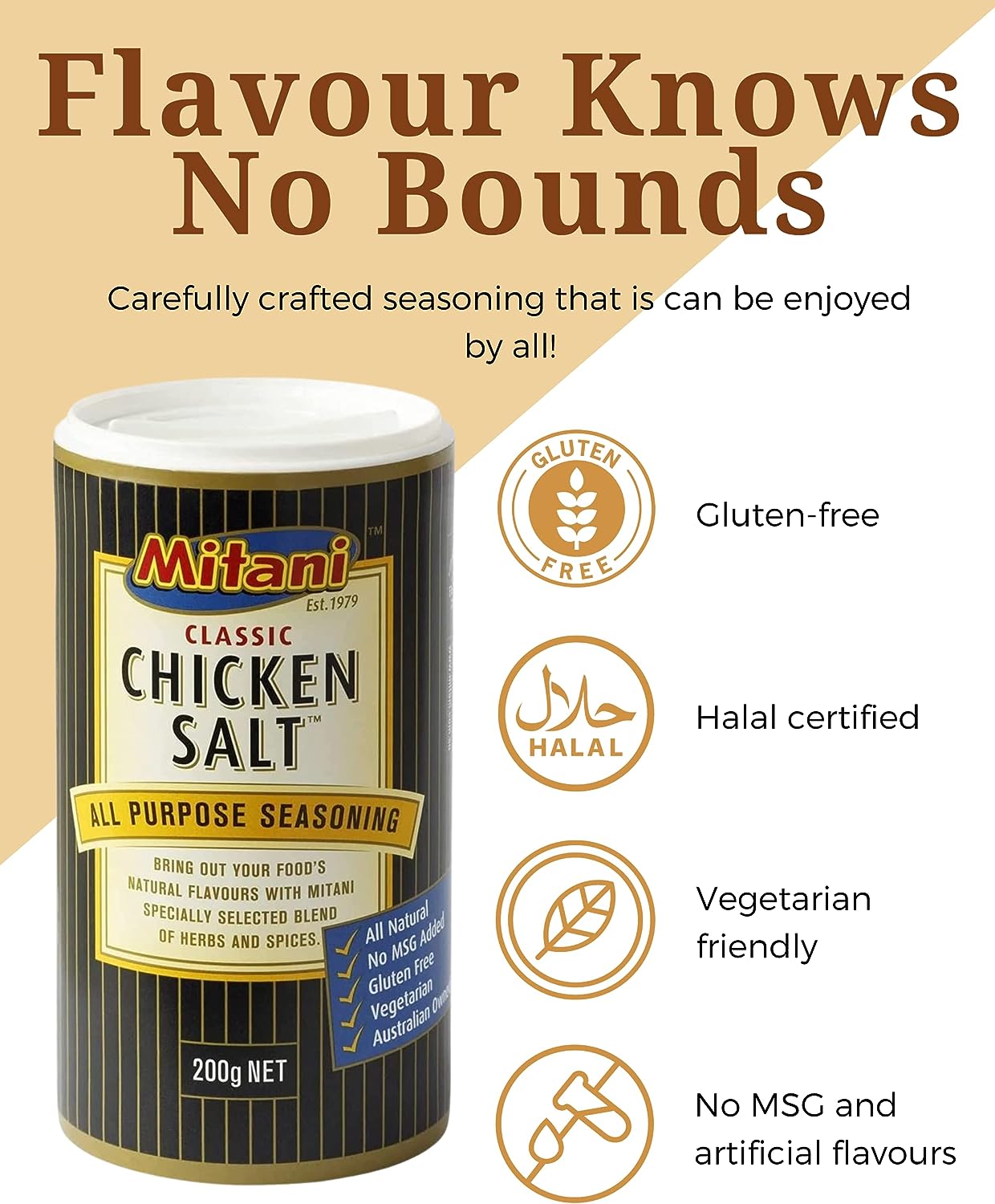Mitani Chicken Salt Bundle 200 g x 2 with Australian Food Recipe Card