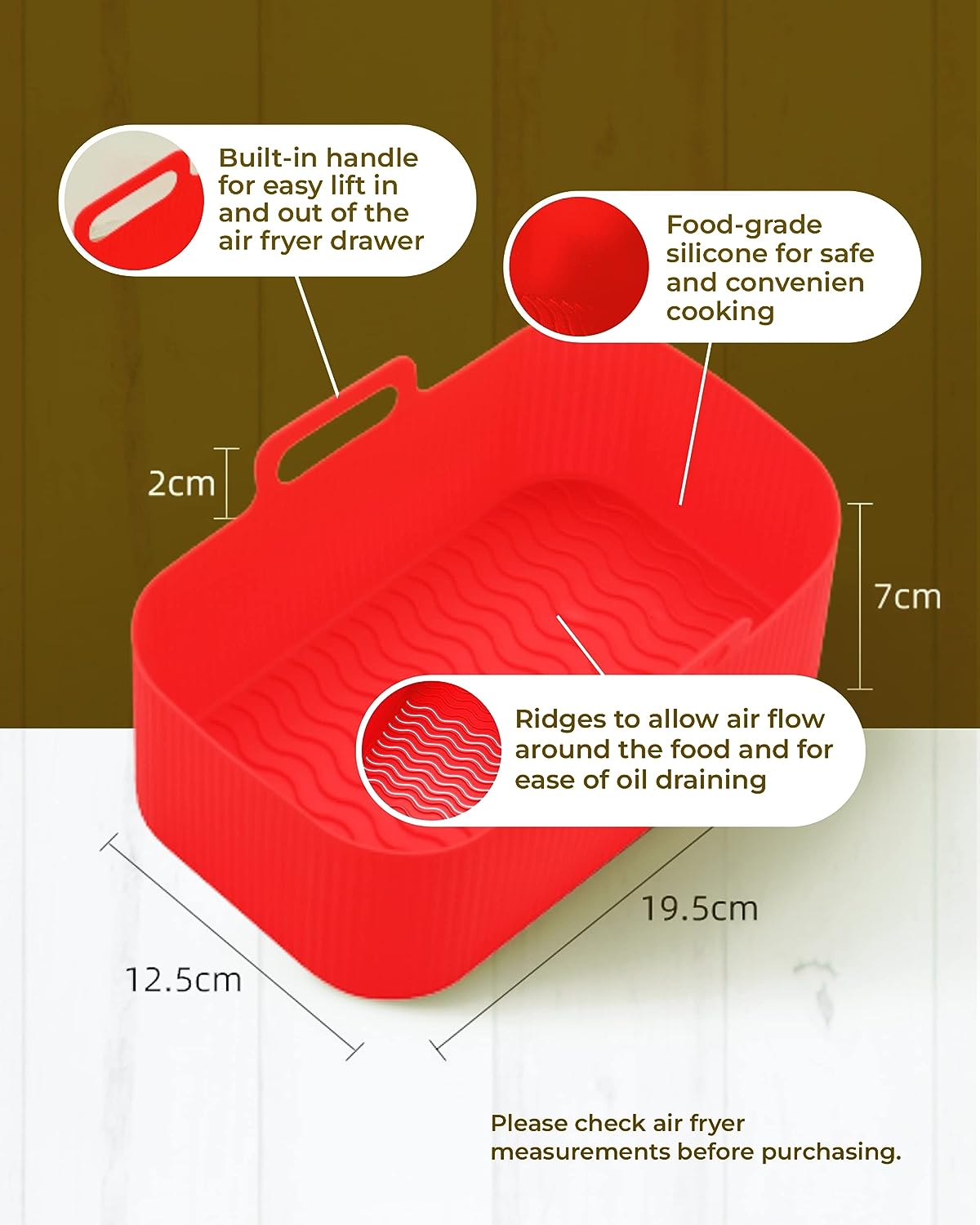 Silicone Air Fryer Liner (2 pcs) | Ninja Dual Air Fryer Accessories for AF300UK
