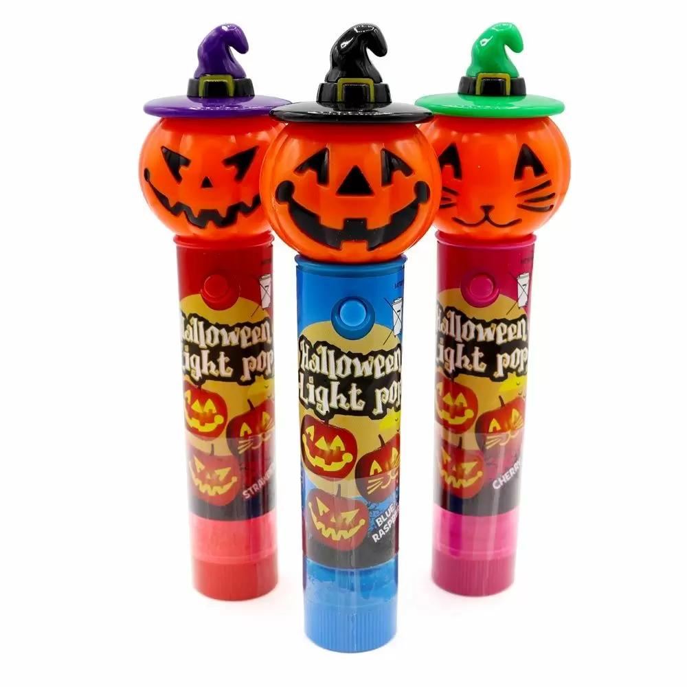 Halloween Pumpkin Light Pop 11g (Pack of 3) - Spooky Light-Up Lollipops for Trick-or-Treating and Parties | Halloween Sweets for Kids