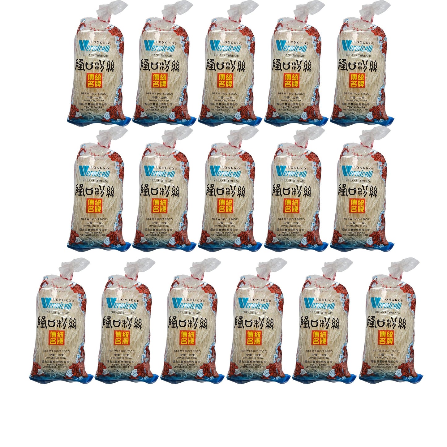 Vermicelli Glass Noodles 50 g x 16 | Longkou Mung Beans Thread Noodles