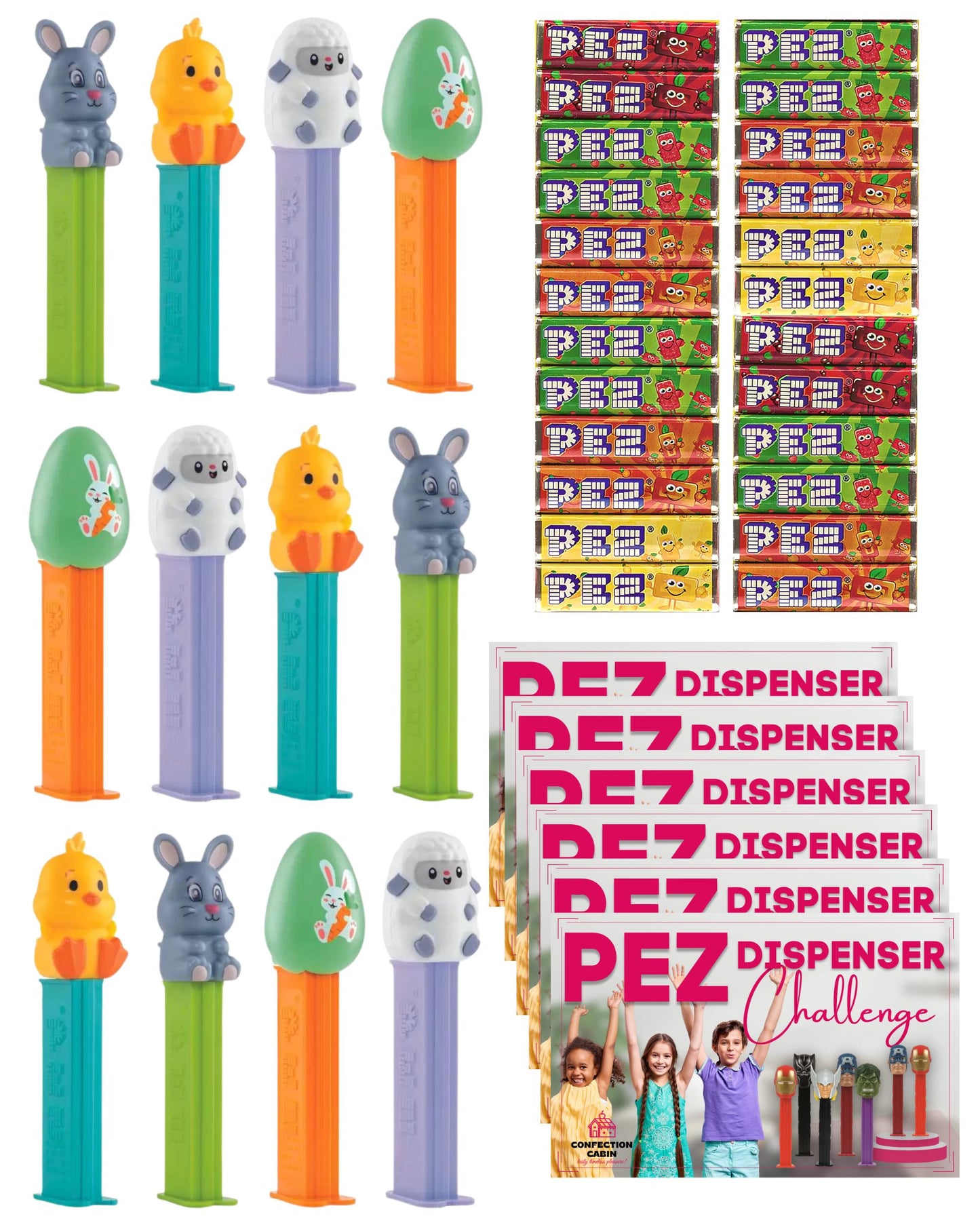 Pez Dispenser Bundle - 12 Easter Characters with Challenge Game Cards