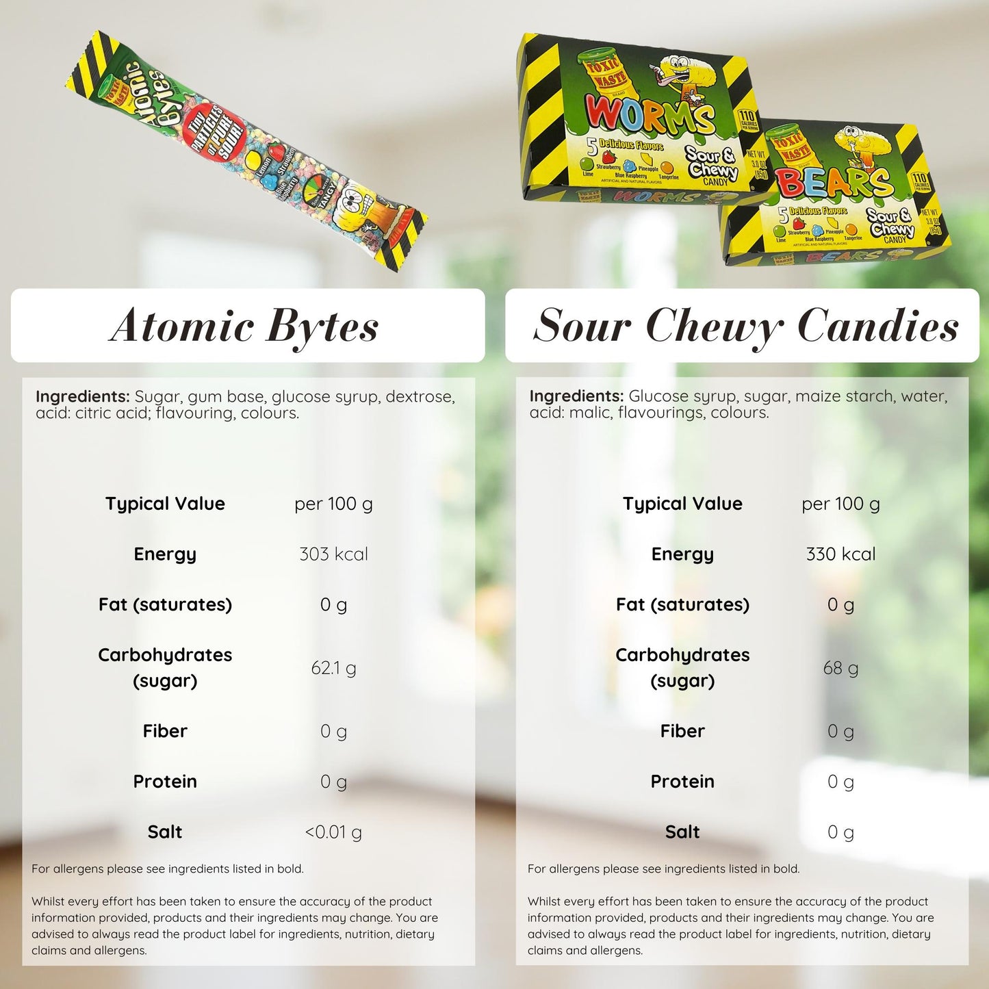 Toxic Waste Sweets Candy Gift Box - Extreme Sour Sweets Assorted 10 Packs | Selection of Sour Fruit-Flavoured Candies & Gummies for Gifting