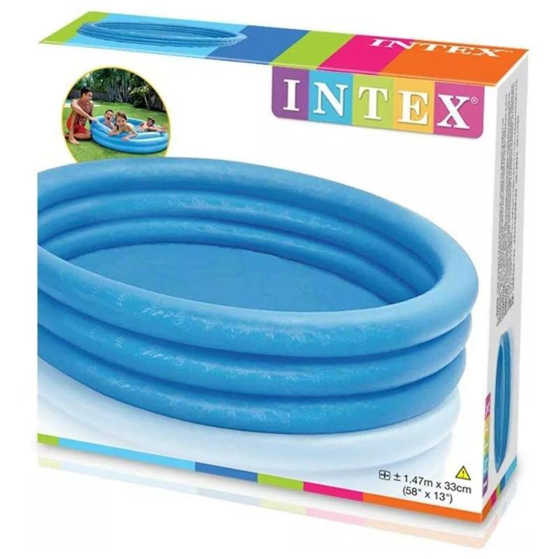 INTEX 3 Ring Inflatable Paddling Pool ( 58” x 13”) | Durable Backyard Pool for Kids | Easy to Inflate | Perfect for Summer Fun & Cooling Off | Ages 3+