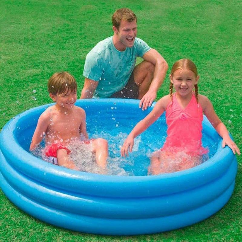 INTEX 3 Ring Inflatable Paddling Pool ( 58” x 13”) | Durable Backyard Pool for Kids | Easy to Inflate | Perfect for Summer Fun & Cooling Off | Ages 3+