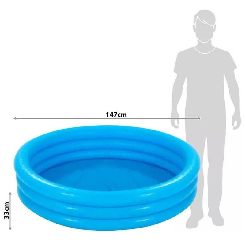 INTEX 3 Ring Inflatable Paddling Pool ( 58” x 13”) | Durable Backyard Pool for Kids | Easy to Inflate | Perfect for Summer Fun & Cooling Off | Ages 3+