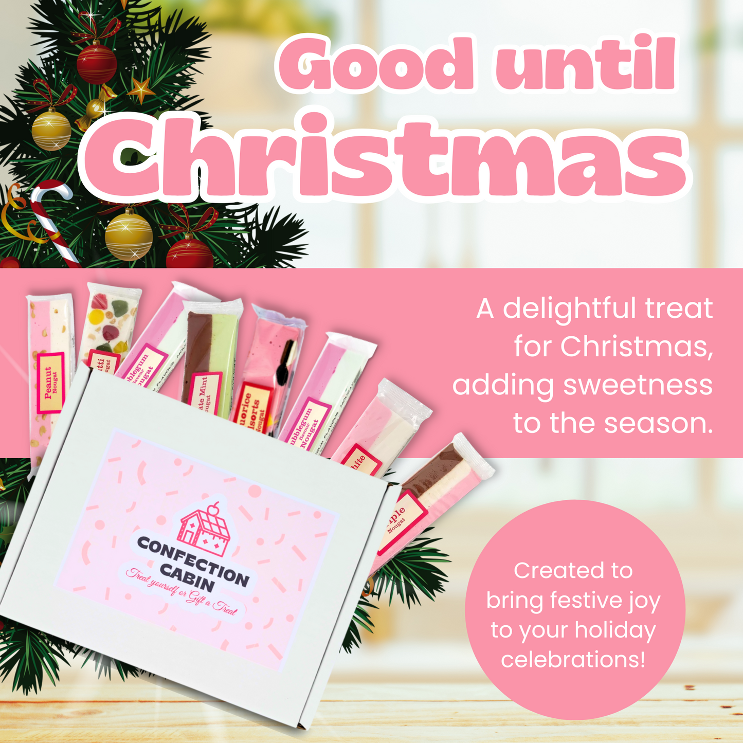 Nougat Gift Box | Selection of 7 Flavours (7 Bars) + 1 Bar (Random Flavour) | Individually Wrapped Nougat Sweets 130 g Each | Gift for All