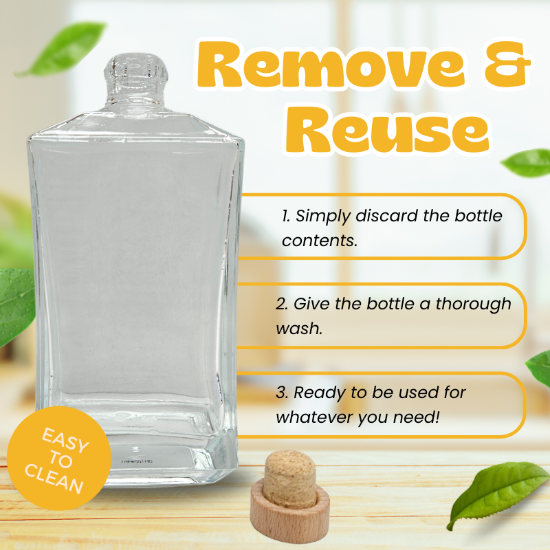 6 Glass Bottles with Cork Lids 500 ml (17.5 oz) | For Storage, Decor, Gifting