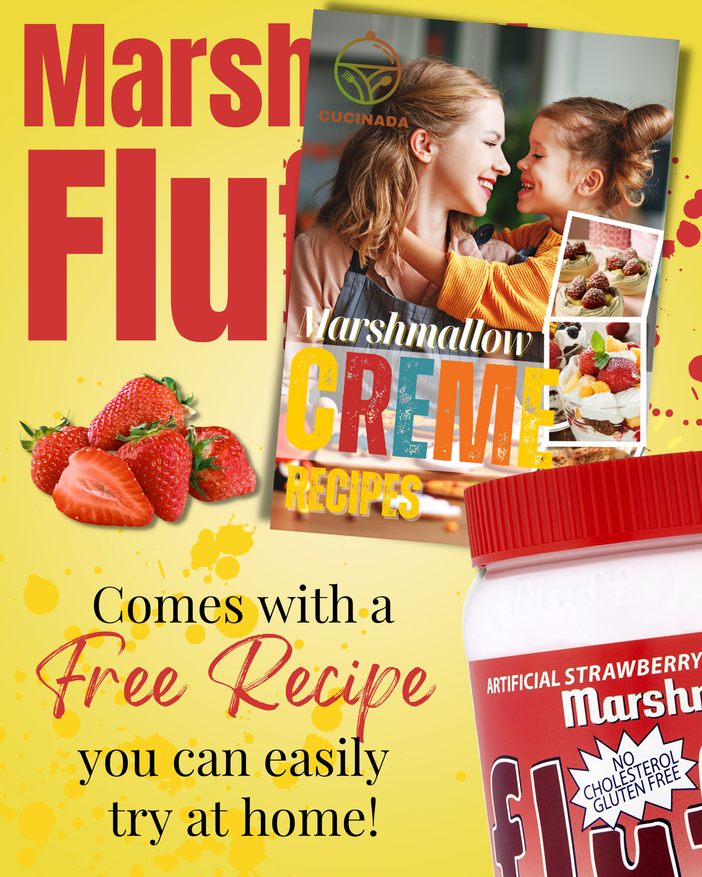 Marshmallow Fluff Strawberry 213 g x 3 with Card Recipe | Gluten-Free, Vegetarian-Friendly