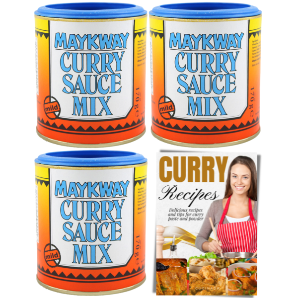 Maykway Curry Sauce Mix Mild (170 g x 3) with Curry Recipe Leaflet