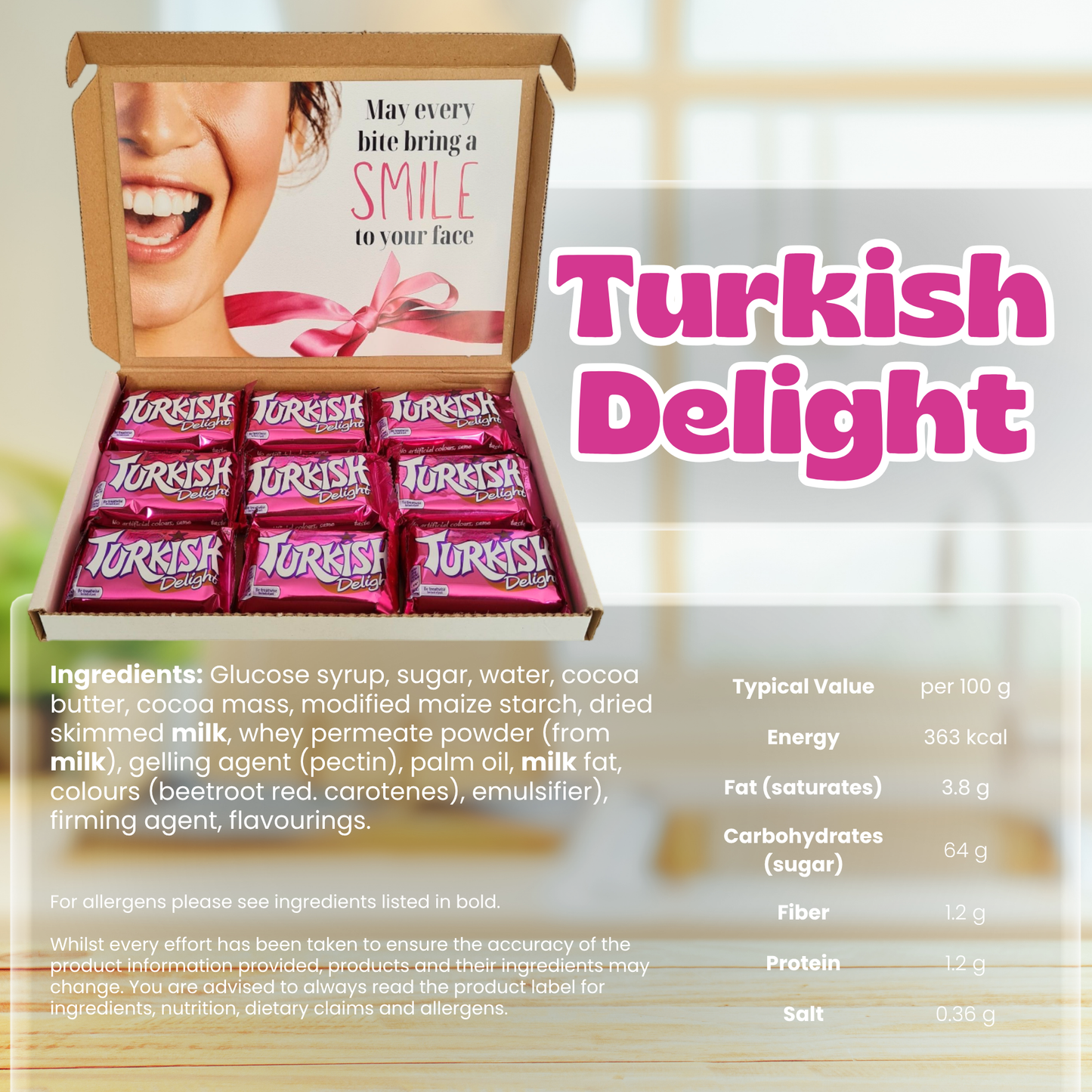 Turkish Delight Gift Box | Frys Turkish Delight Chocolate (9 x 51g) | Turkish Delight Hamper for Birthdays, Special Occasion