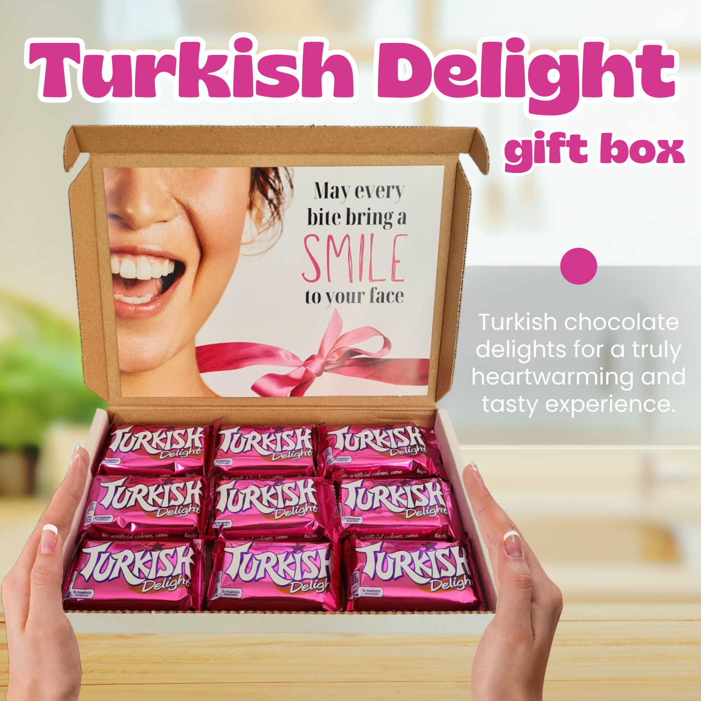 Turkish Delight Gift Box | Frys Turkish Delight Chocolate (9 x 51g) | Turkish Delight Hamper for Birthdays, Special Occasion