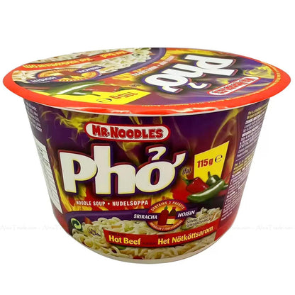 Mr. Noodles Pho Hot Beef Bowl Noodle Soup 115 g x 12