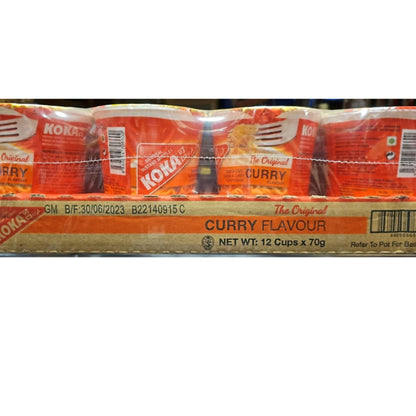 Koka Curry & Chicken Original Flavour Cup Noodles 70g x 12 | Quick, Instant, and Delicious On-the-Go Meals | Rich Chicken & Authentic Curry Flavours |
