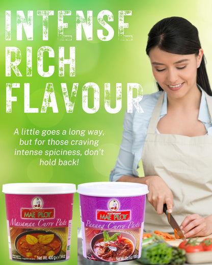 Mae Ploy Massaman and Panang Curry Paste (400 g x 2) with Curry Recipe Leaflet