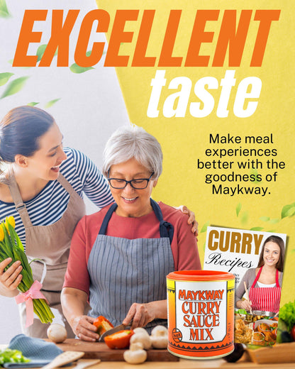 Maykway Curry Sauce Mix Hot (170 g x 3) with Curry Recipe Leaflet