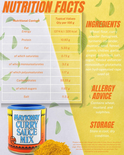 Maykway Curry Sauce Mix Mild (170 g x 3) with Curry Recipe Leaflet