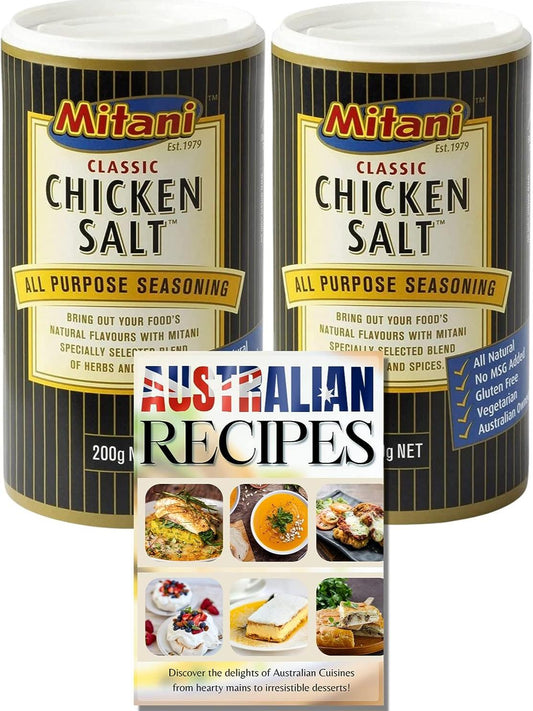 Mitani Chicken Salt Bundle 200 g x 2 with Australian Food Recipe Card