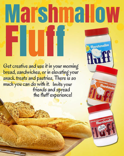 Marshmallow Fluff Mix Flavour (Vanilla, Caramel, and Strawberry) with Card Recipe 213 g x 3