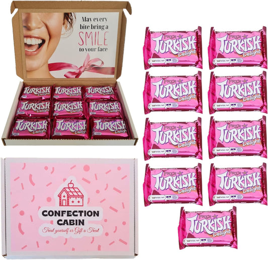 Turkish Delight Gift Box | Frys Turkish Delight Chocolate (9 x 51g) | Turkish Delight Hamper for Birthdays, Special Occasion