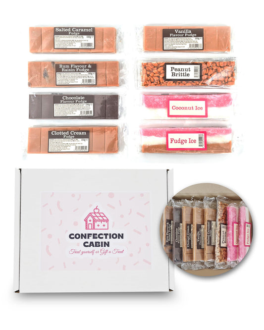 Fudge Gift Set 8 Snack Bars | 5 Fudge Bars Plus 3 More (Fudge Ice, Coconut Ice & Peanut Brittle) (100 g - 130 g)