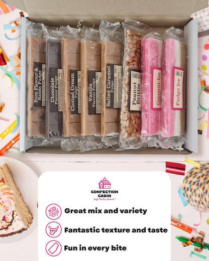 Fudge Gift Set 8 Snack Bars | 5 Fudge Bars Plus 3 More (Fudge Ice, Coconut Ice & Peanut Brittle) (100 g - 130 g)