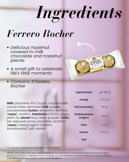 Turkish Delight Gift Box | Turkish Delight Chocolate (6 x 51g) and Mini Bars (2 x 7 pack 105g) with Ferrero Rocher Chocolate (3pack 37.5g)