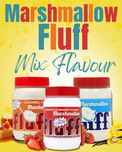 Marshmallow Fluff 213 g | Original, Caramel, & Strawberry Flavours | Gluten-Free & Vegetarian