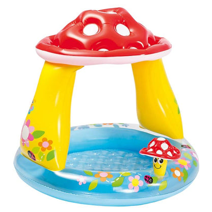 Mushroom Kids and Baby Pool – Inflatable Pool with Sunshade Canopy, Soft Floor, and Fun Mushroom Design | Safe & Comfortable for Ages 1-3