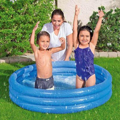 3 Ring Inflatable Red, Green, and Blue Paddling Pool | 140L Water Capacity, Durable Vinyl, Easy Setup for Toddlers & Kids | Ages 2+