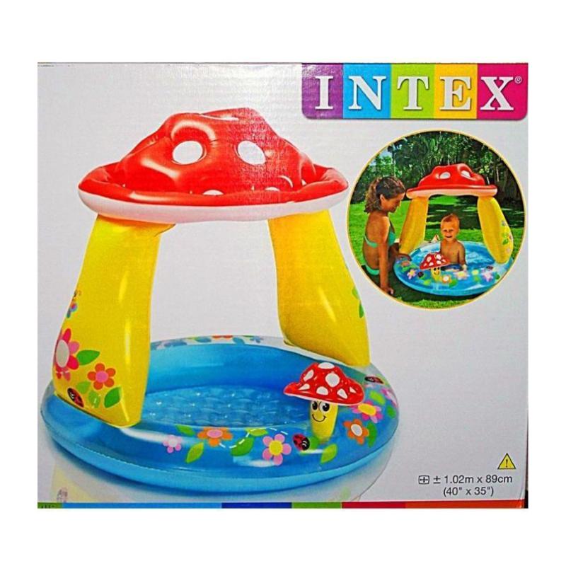 Mushroom Kids and Baby Pool – Inflatable Pool with Sunshade Canopy, Soft Floor, and Fun Mushroom Design | Safe & Comfortable for Ages 1-3