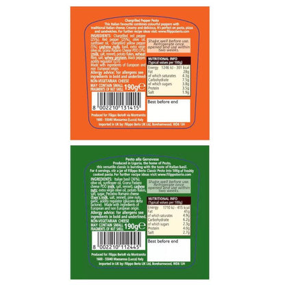 Filippo Berio Pesto Sauce Variety Pack 190 g x 6