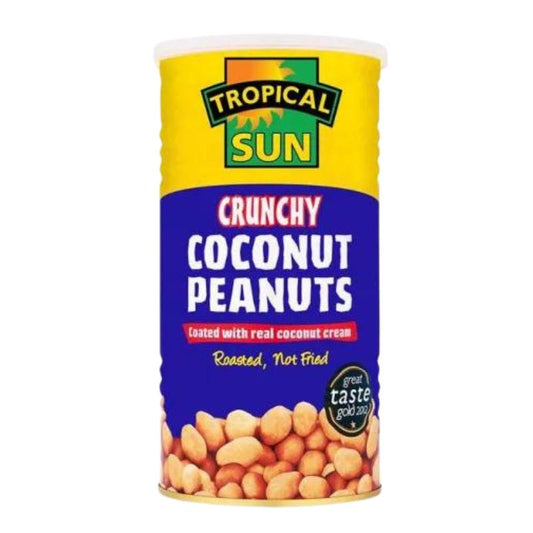 Tropical Sun Crunchy Coconut Peanuts 330 g | Coated Peanuts with Sweet Coconut | Vegan-Friendly
