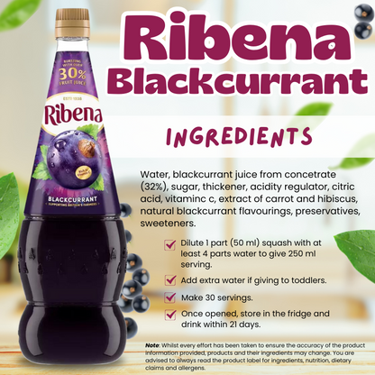 Ribena Blackcurrant Squash 1.5 L x 3 | Rich in Vitamin C