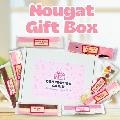 Nougat Gift Box | Selection of 7 Flavours (7 Bars) + 1 Bar (Random Flavour) | Individually Wrapped Nougat Sweets 130 g Each | Gift for All