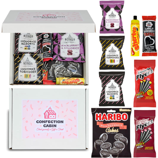 Liquorice Gift Set Hamper | Assorted Liquorice Allsorts, Flyers, Toffee & Retro Sweets | Birthdays, Christmas, Special Occasions