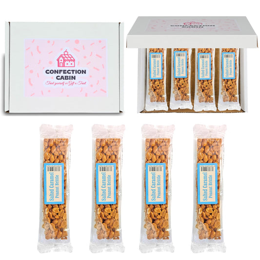 Salted Caramel Peanut Brittle Gift Box Variation 4 x 100g | Crunchy Peanuts Fudge Gift Box