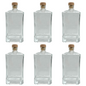 6 Glass Bottles with Cork Lids 500 ml (17.5 oz) | For Storage, Decor, Gifting