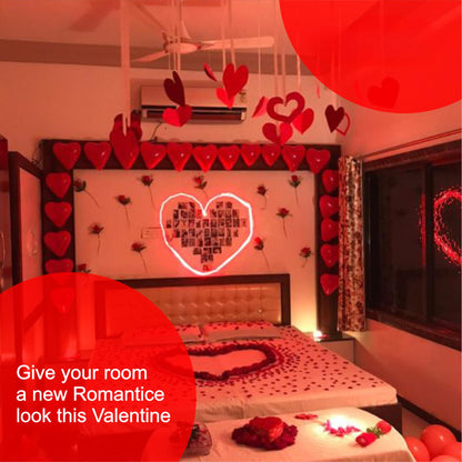 Romantic Room Decoration Kit for Valentine’s Day | 40-Piece Romantic Decor Set & “I Love You” Foil Balloon | Romantic Surprises