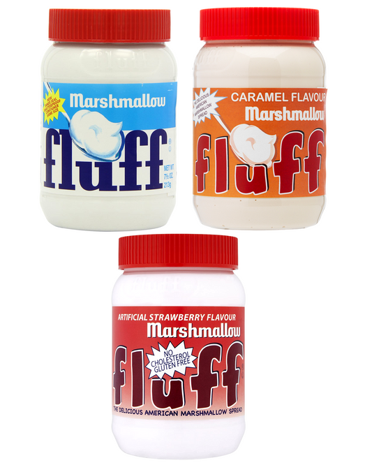 Marshmallow Fluff 213 g | Original, Caramel, & Strawberry Flavours | Gluten-Free & Vegetarian