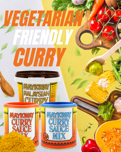 Maykway Curry Sauce Mix (Hot, Mild, Malaysian) (170 g x 3) with Curry Recipe Leaflet