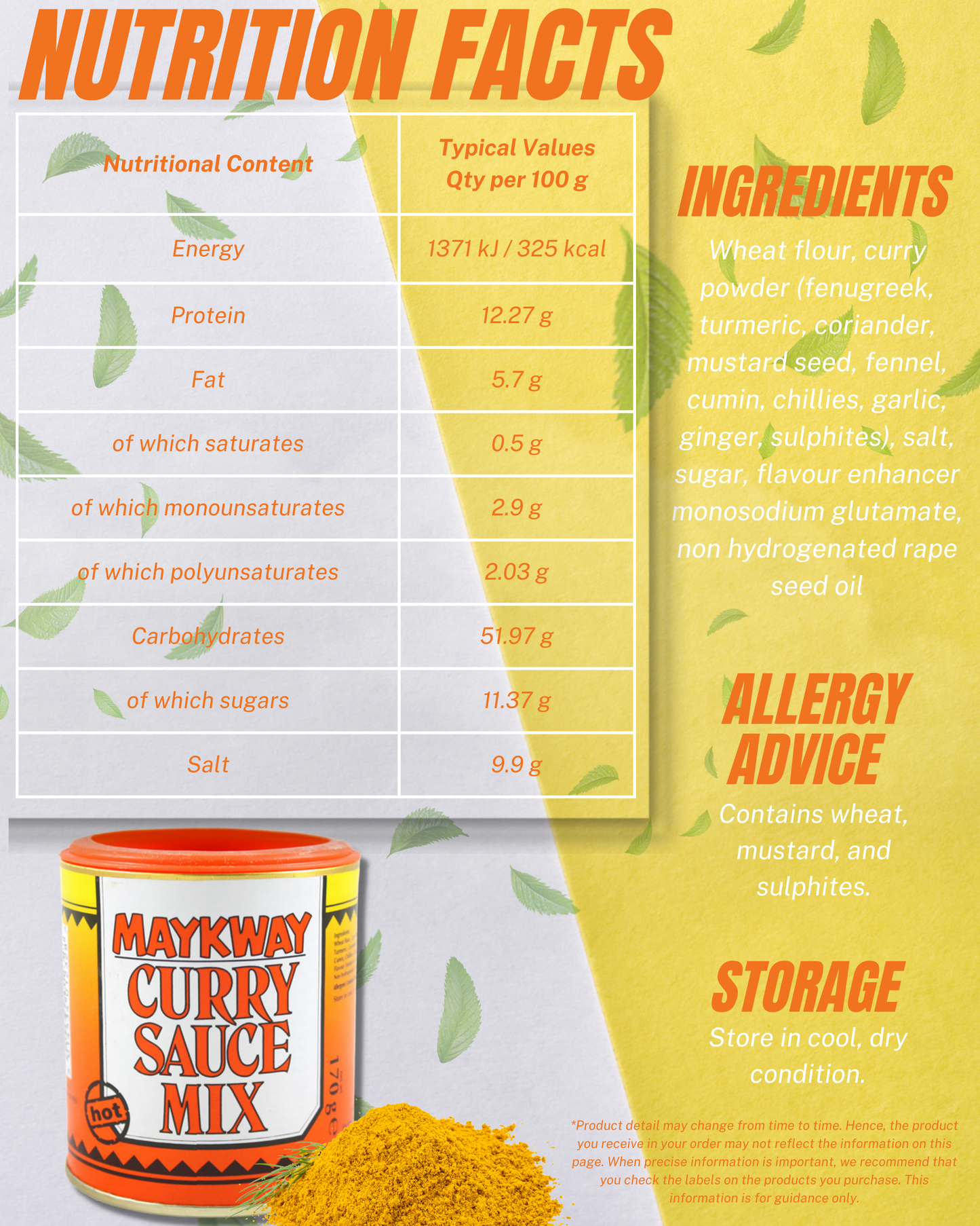 Maykway Curry Sauce Mix (Hot, Mild, Malaysian) (170 g x 3) with Curry Recipe Leaflet