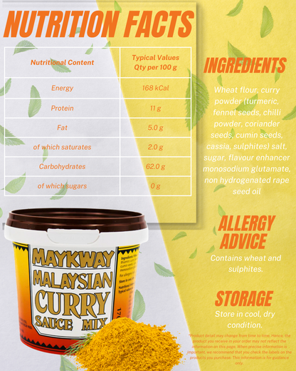 Maykway Curry Sauce Mix (Hot, Mild, Malaysian) (170 g x 3) with Curry Recipe Leaflet