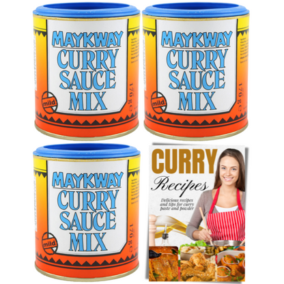 Maykway Curry Sauce Mix Mild (170 g x 3) with Curry Recipe Leaflet